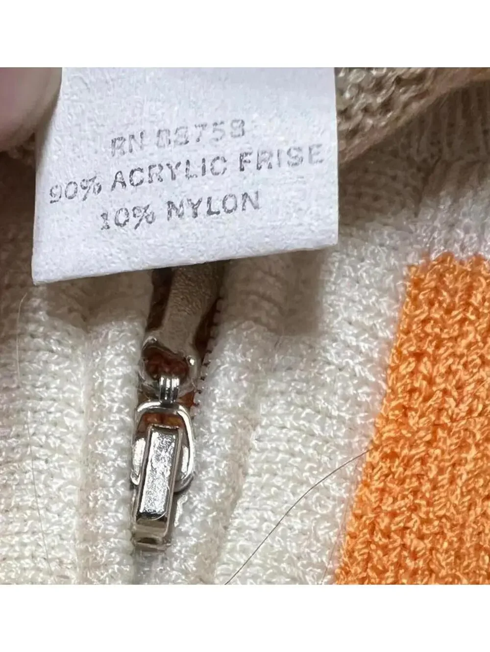 SAN REMO Laura Knits  |Vintage 90s  Striped Zip Cardigan Sunset Boho 70s Vibe/ L - Picture 7 of 8